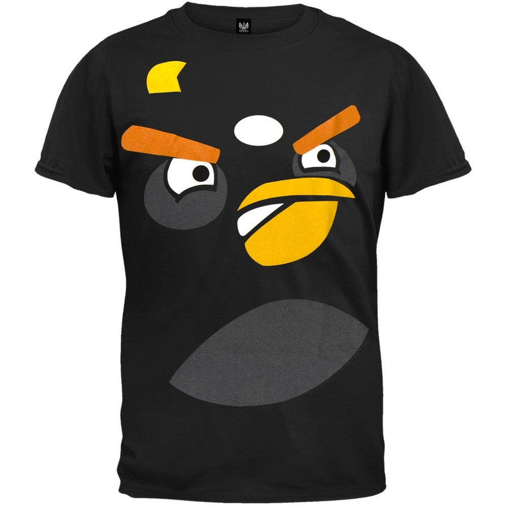 Angry Birds - Bomber Face Soft T-Shirt Men's T-Shirts Angry Birds SM Black 
