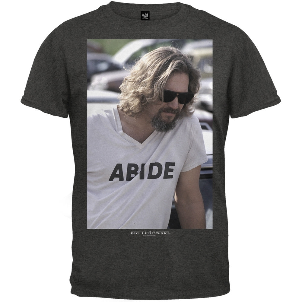 The Big Lebowski - Dude Photo Dark Grey Mens Soft Premium T Shirt Men's T-Shirts The Big Lebowski SM Grey