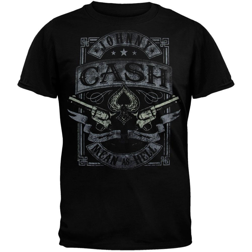 Johnny Cash - Mean As Hell T-Shirt Men's T-Shirts Johnny Cash SM Black 