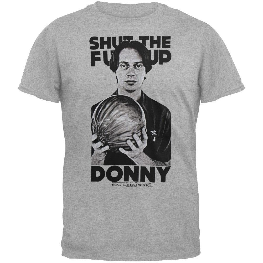 The Big Lebowski - Shut Up Donny T-Shirt Men's T-Shirts The Big Lebowski SM Grey 
