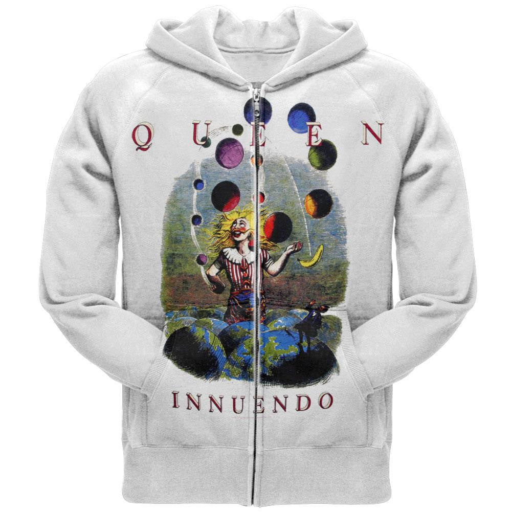 Queen - Innuendo Zip Hoodie Men's Hoodies Queen SM White 