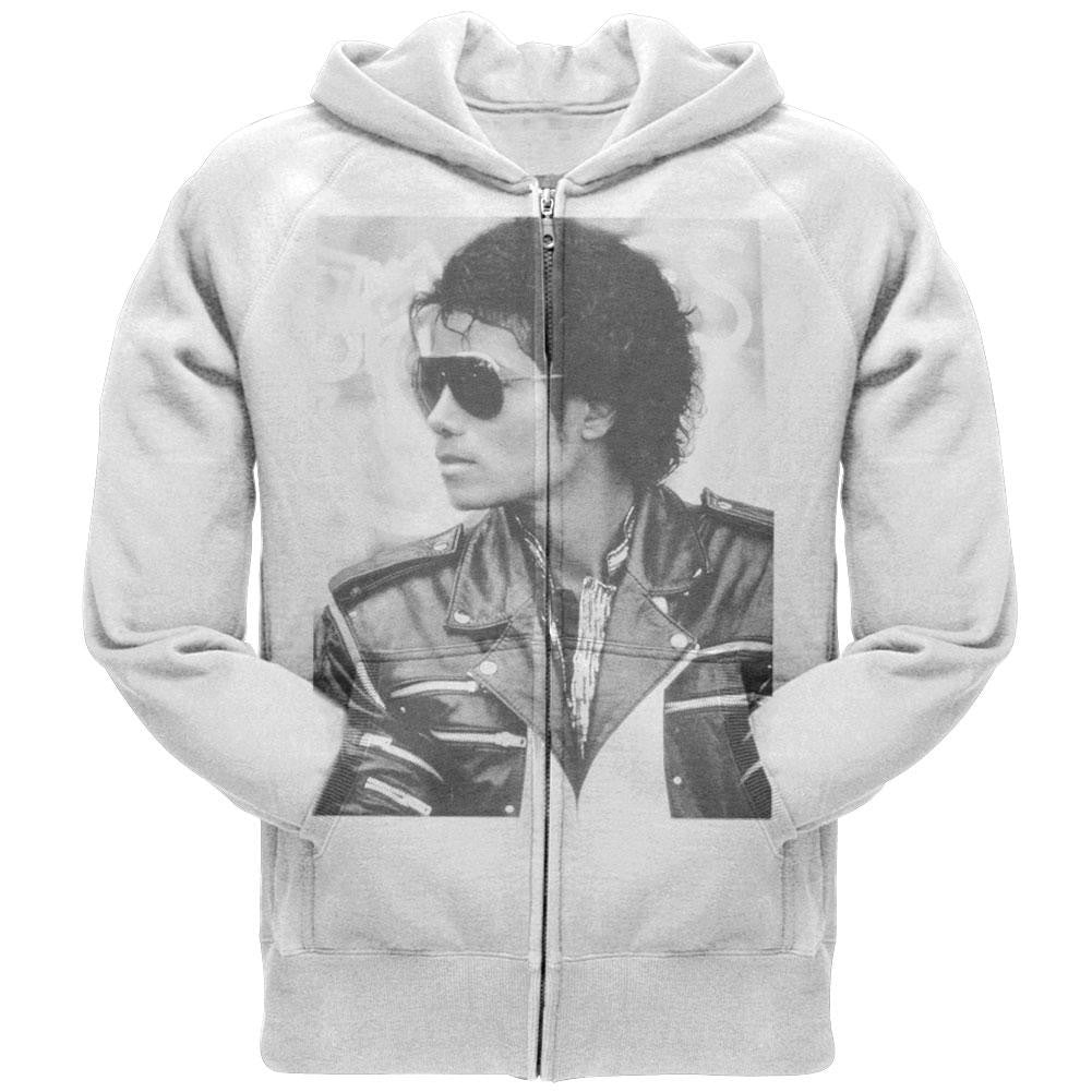 Michael Jackson - Classic Photo Zip Hoodie Men's Hoodies Michael Jackson 2XL White 