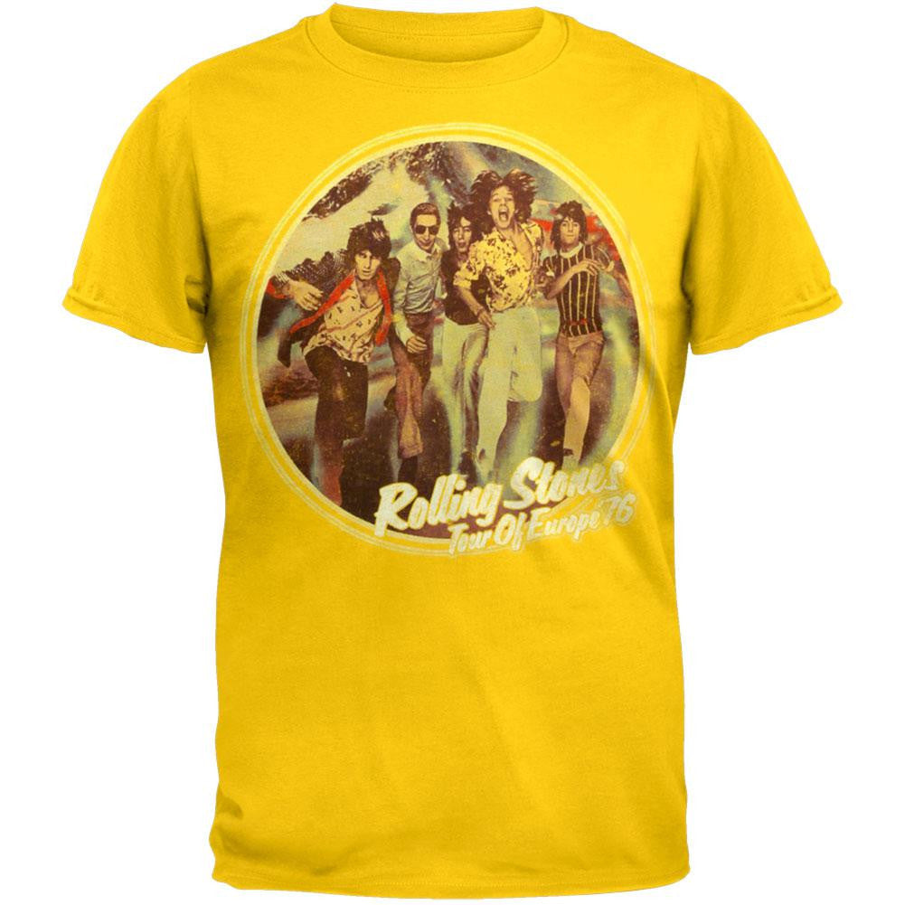 Rolling Stones - Tour Of Europe 76 T-Shirt Men's T-Shirts Rolling Stones 2XL Yellow 