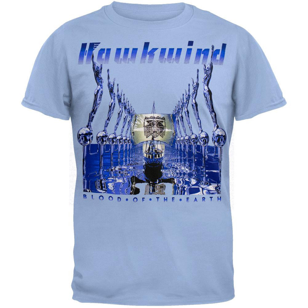 Hawkwind - Blood Of The Earth T-Shirt Men's T-Shirts Hawkwind MD Blue 