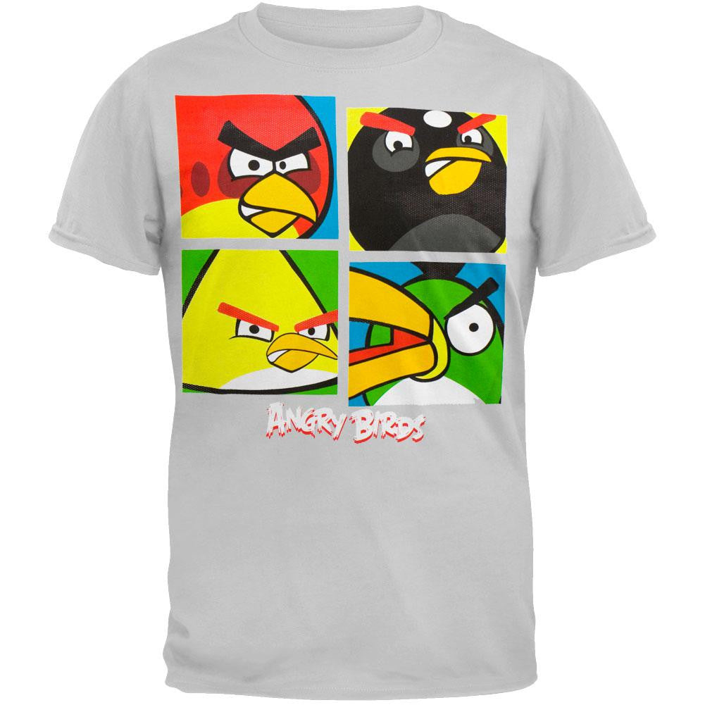 Angry Birds - Frown Box Soft T-Shirt Men's T-Shirts Angry Birds SM Grey 