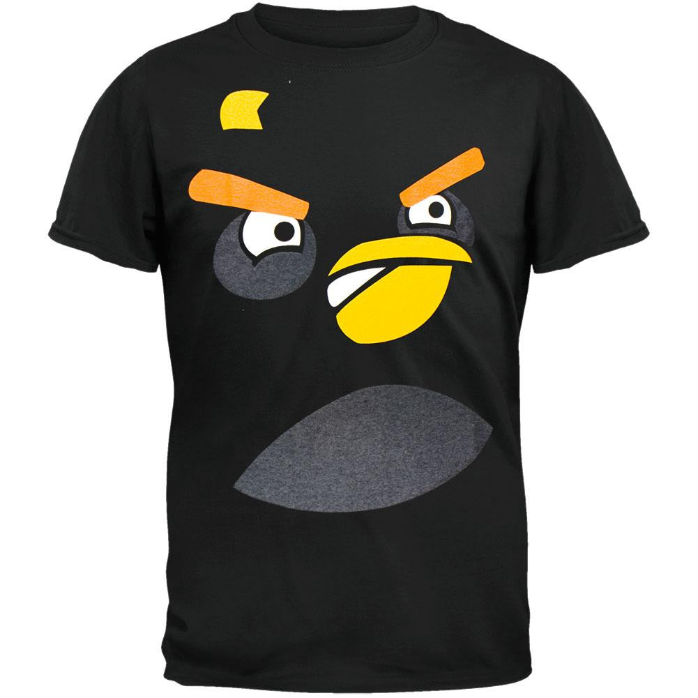 Angry Birds - Bomber Face Youth T-Shirt Youth T-Shirts Angry Birds SM Black