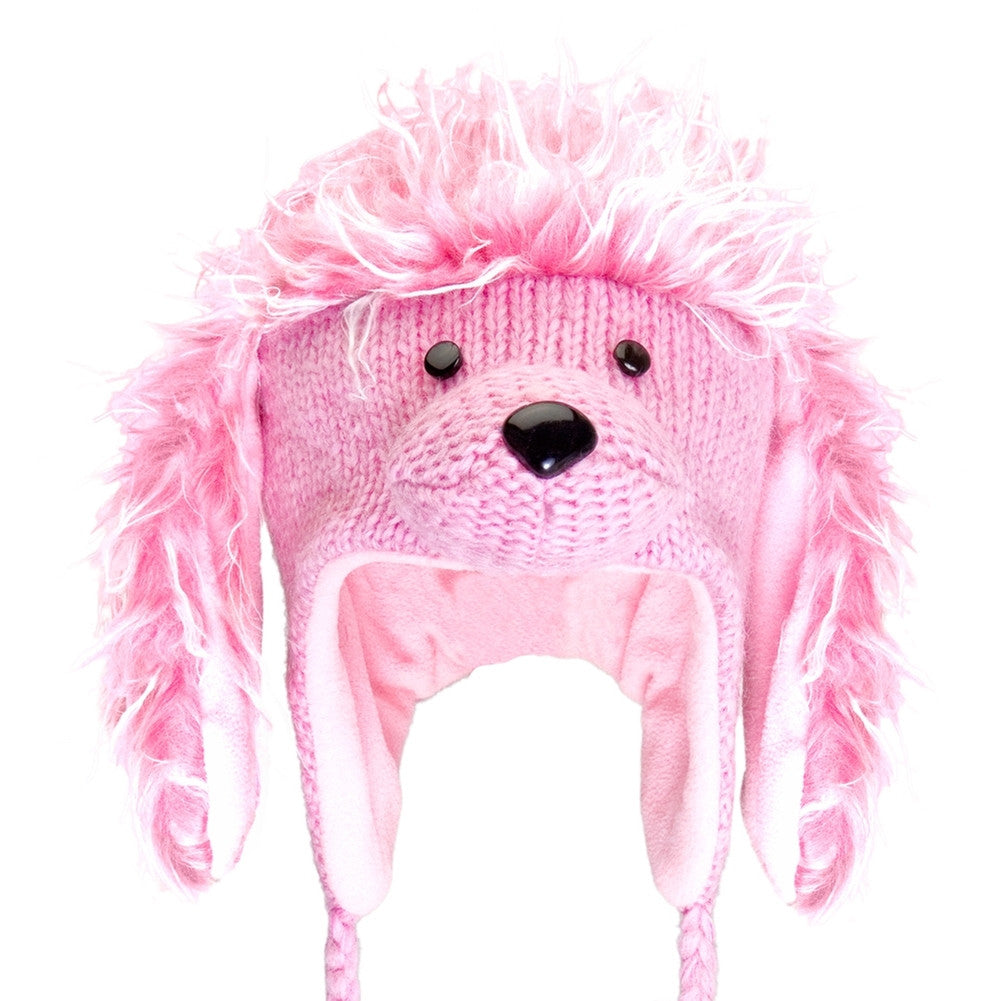 Precious the Poodle Pink Kids Peruvian Knit Hat Peruvian Knit Hats Old Glory   