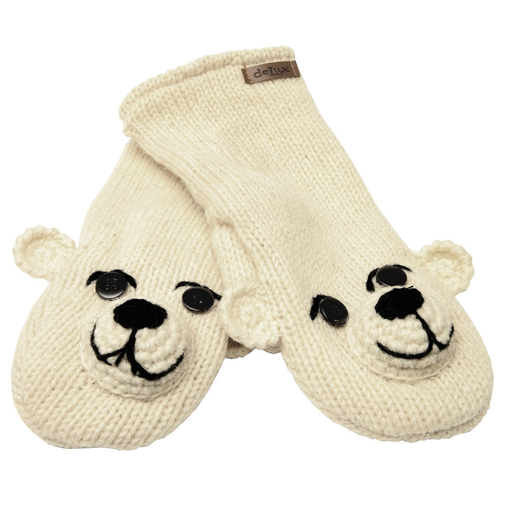 Pee Wee The Polar Bear Knit Mittens Knit Mittens Old Glory   