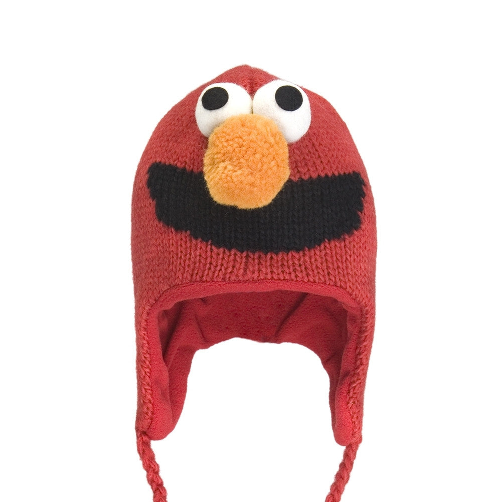 Sesame Street - Elmo Head Peruvian Knit Hat Peruvian Knit Hats Old Glory OS Red 