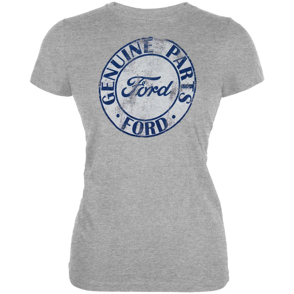 Ford - Genuine Parts Stamp Juniors T-Shirt Juniors T-Shirts Ford LG Grey 