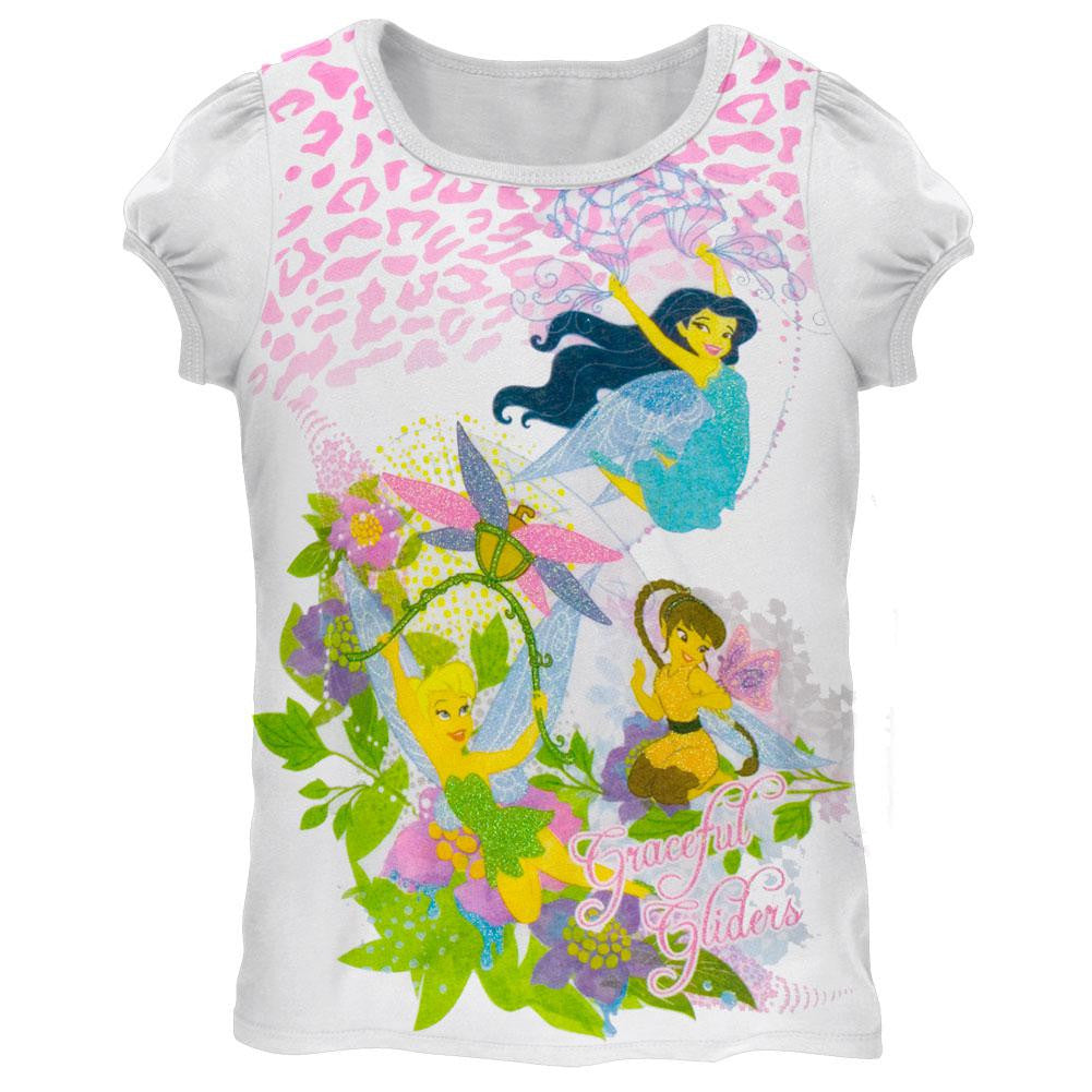 Disney Fairies - Fairies In Flight Juvy Girls T-Shirt Juvenile T-Shirts Disney Fairies J4 White 