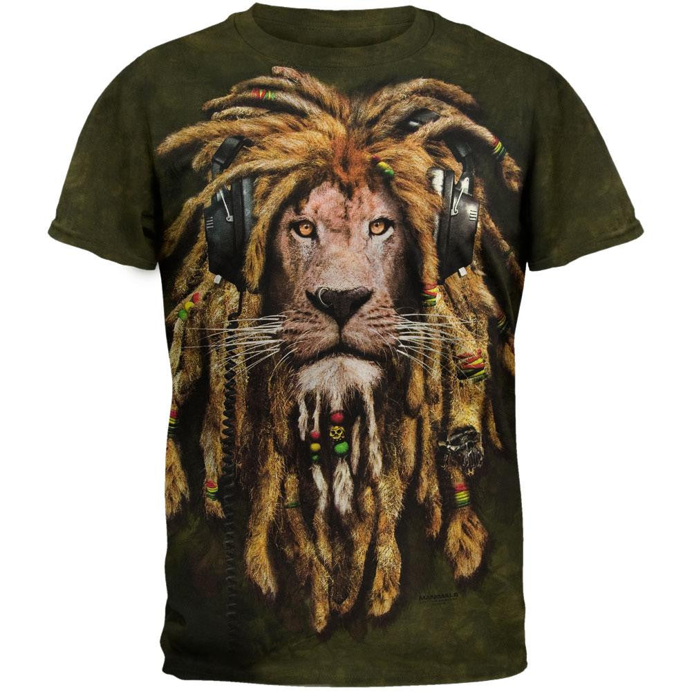 DJ Jahman T-Shirt Men's T-Shirts Rastafari 2XL Green 