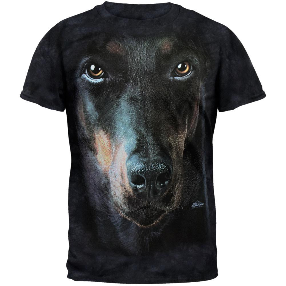 Doberman Face T-Shirt Men's T-Shirts Spiritual 3XL Black 