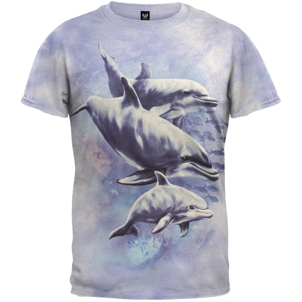 Dolphin Family Trio T-Shirt Men's T-Shirts Spiritual 2XL Light Blue 