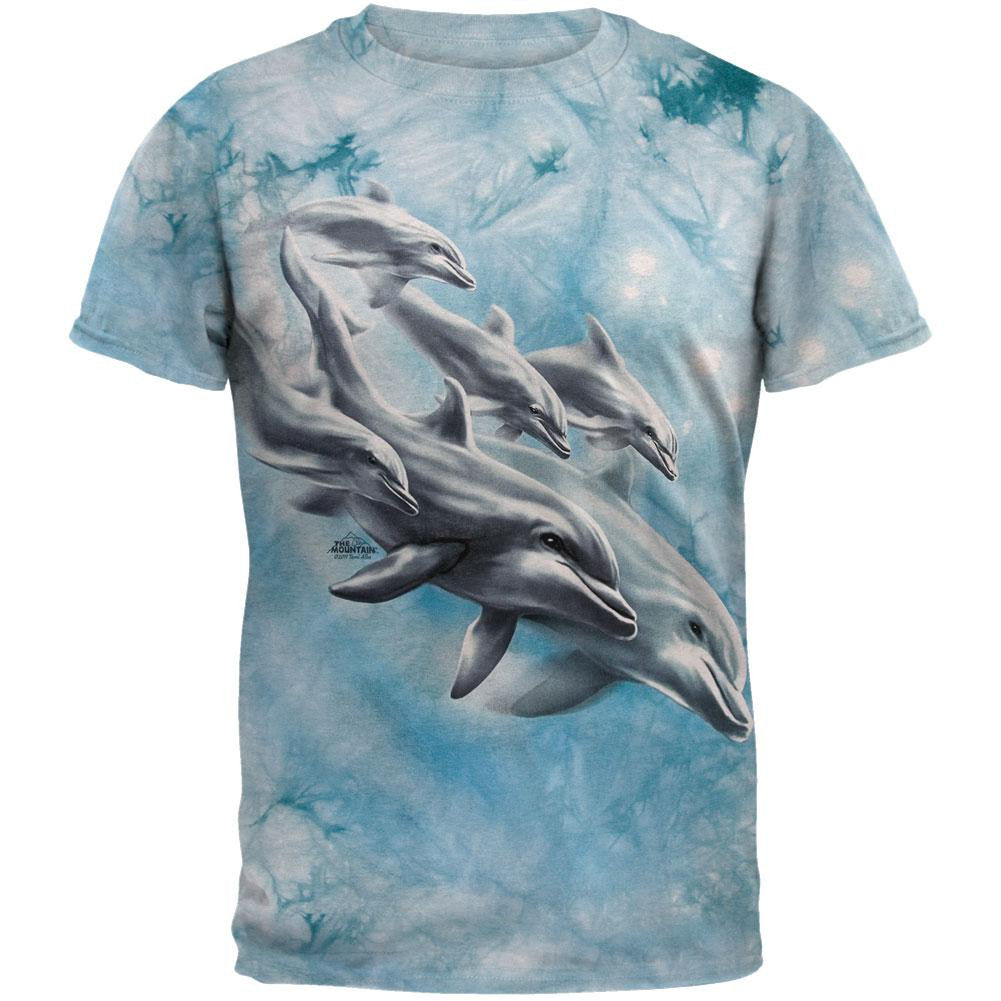 Dolphin Dive Overdye T-Shirt Men's T-Shirts Old Glory 2XL Blue 