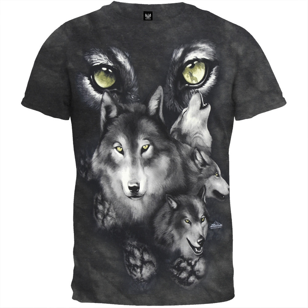 Moon Eyes Collage T-Shirt Men's T-Shirts Spiritual 2XL Grey 