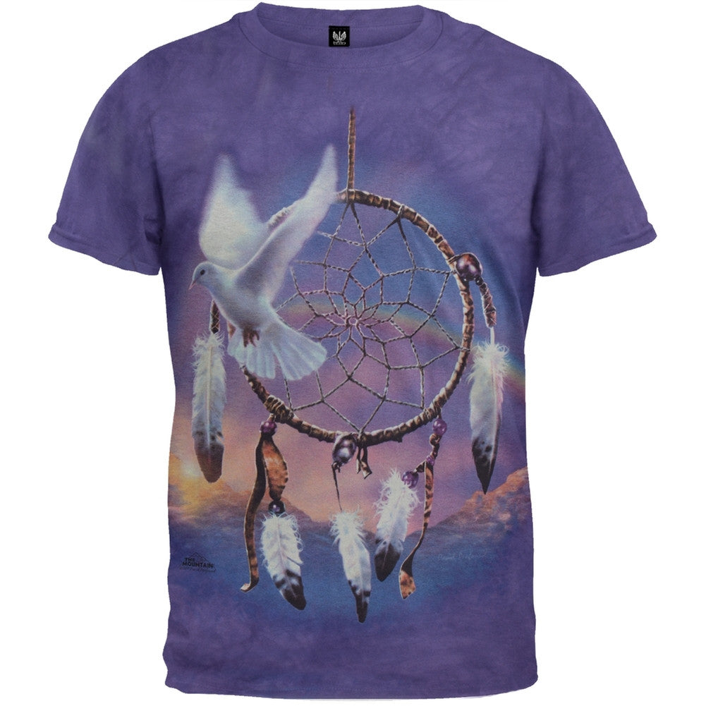 Dove Dreamcatcher T-Shirt Men's T-Shirts Spiritual 2XL Purple 