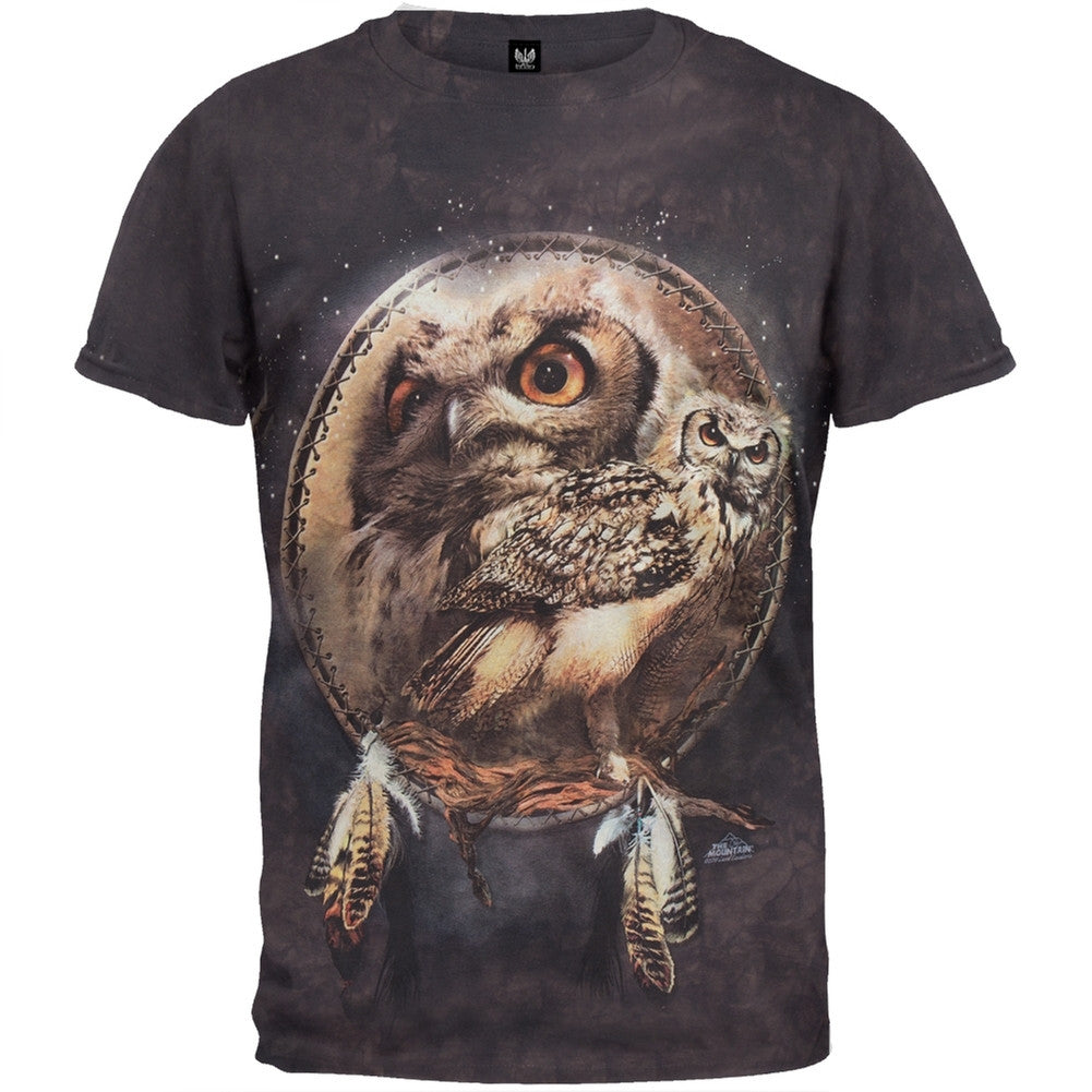 Owl Shield T-Shirt Men's T-Shirts Spiritual LG Grey 