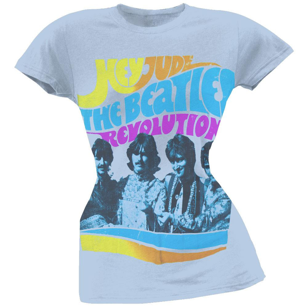 The Beatles - Hey Jude Revolution Juniors T-Shirt Juniors T-Shirts The Beatles LG Blue 