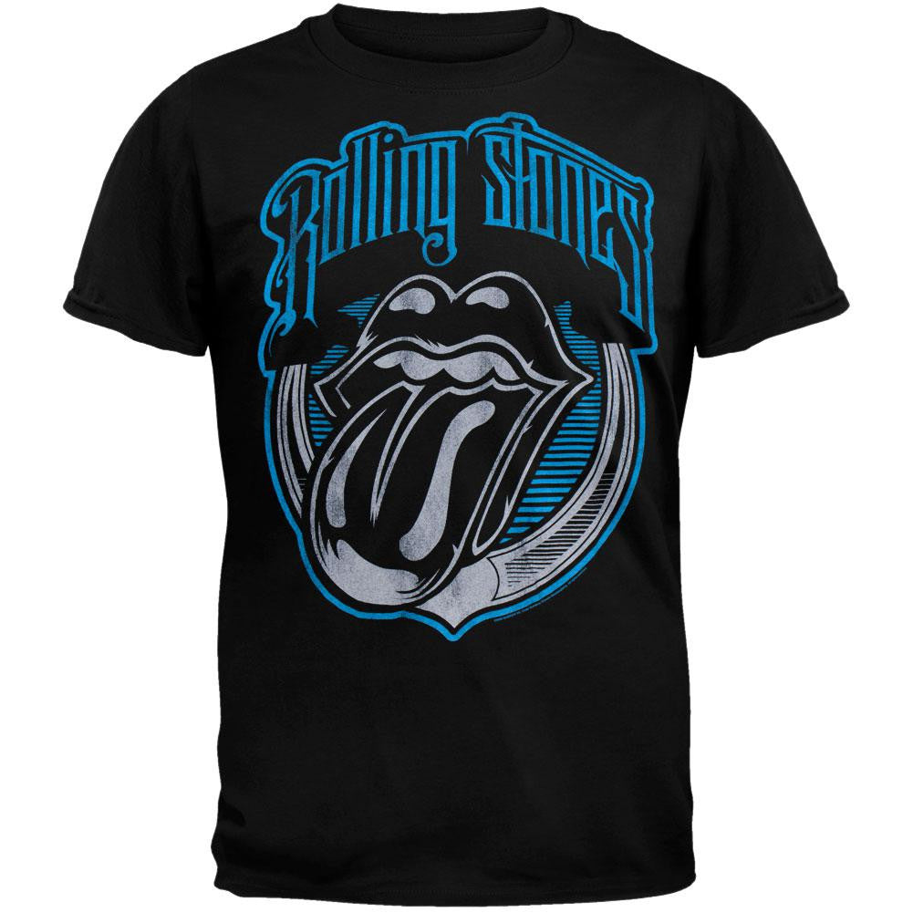 Rolling Stones - Blue Light Soft T-Shirt Men's T-Shirts Rolling Stones SM Black 