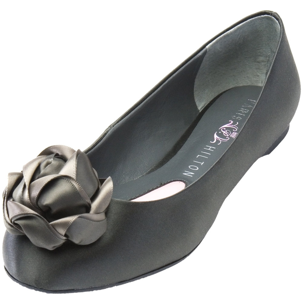 Paris Hilton Footwear - Briana Dark Grey Satin Flats Shoes Paris Hilton Clothing & Accessories 6.5