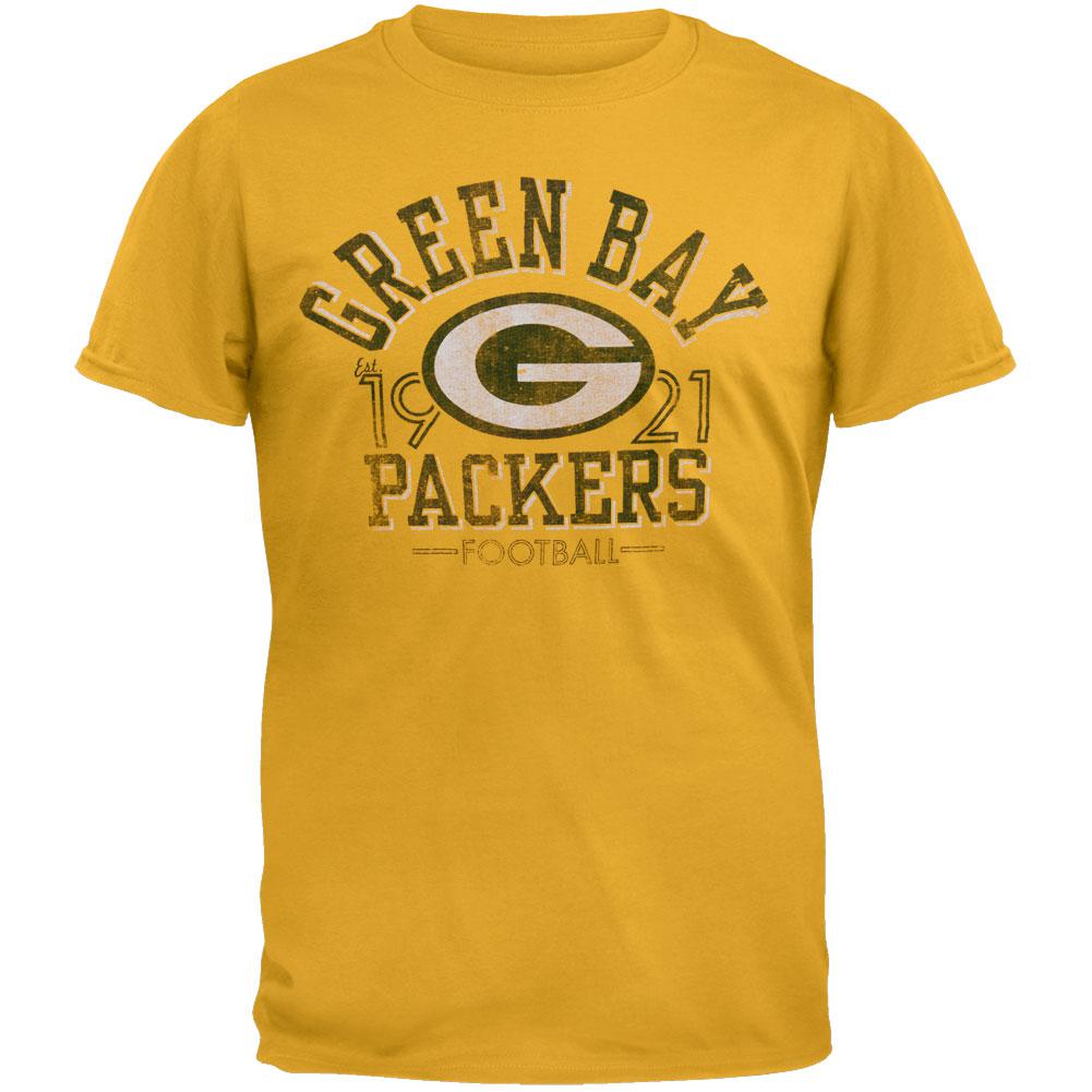 Green Bay Packers - Logo Fadeaway Premium T-Shirt Men's T-Shirts Green Bay Packers SM Yellow