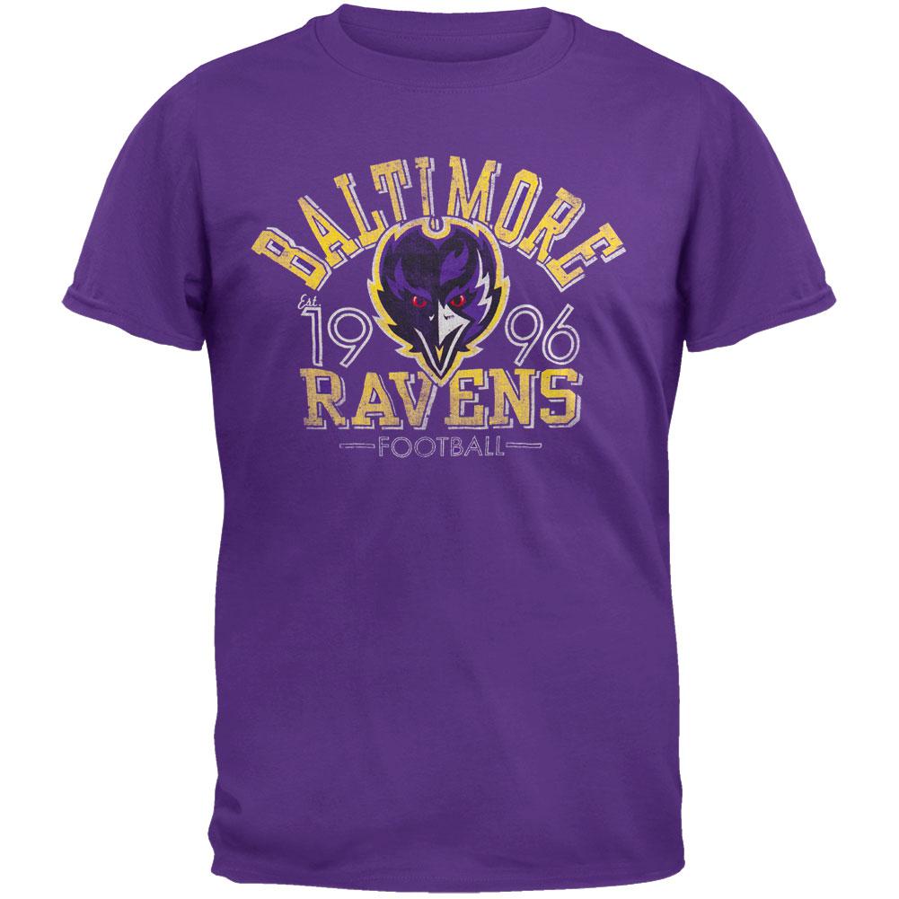 Baltimore Ravens - Logo Fadeaway Premium T-Shirt Men's T-Shirts Baltimore Ravens SM Purple 