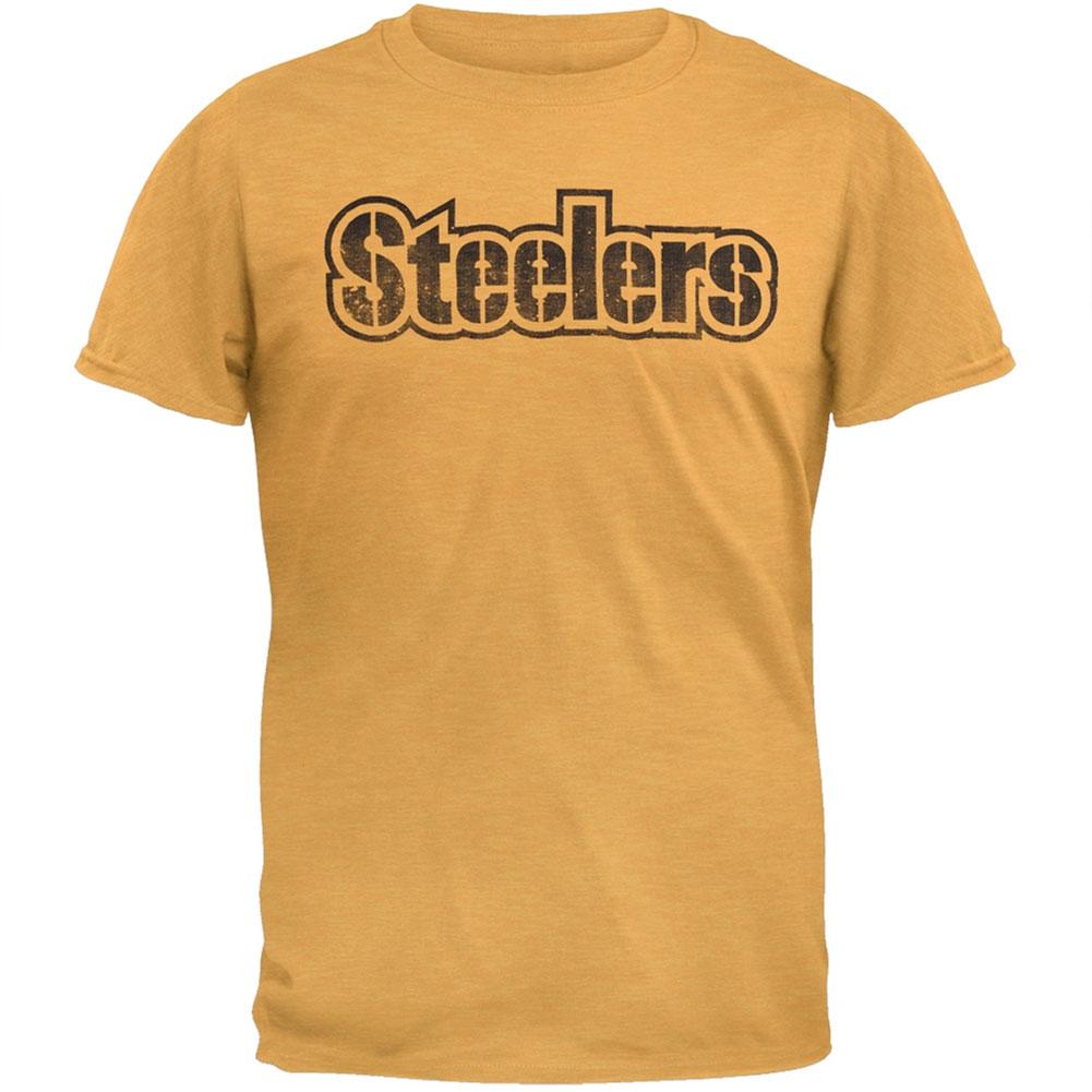 Pittsburgh Steelers - Logo Scrum Legacy Premium T-Shirt Men's T-Shirts Pittsburgh Steelers 2XL Yellow 
