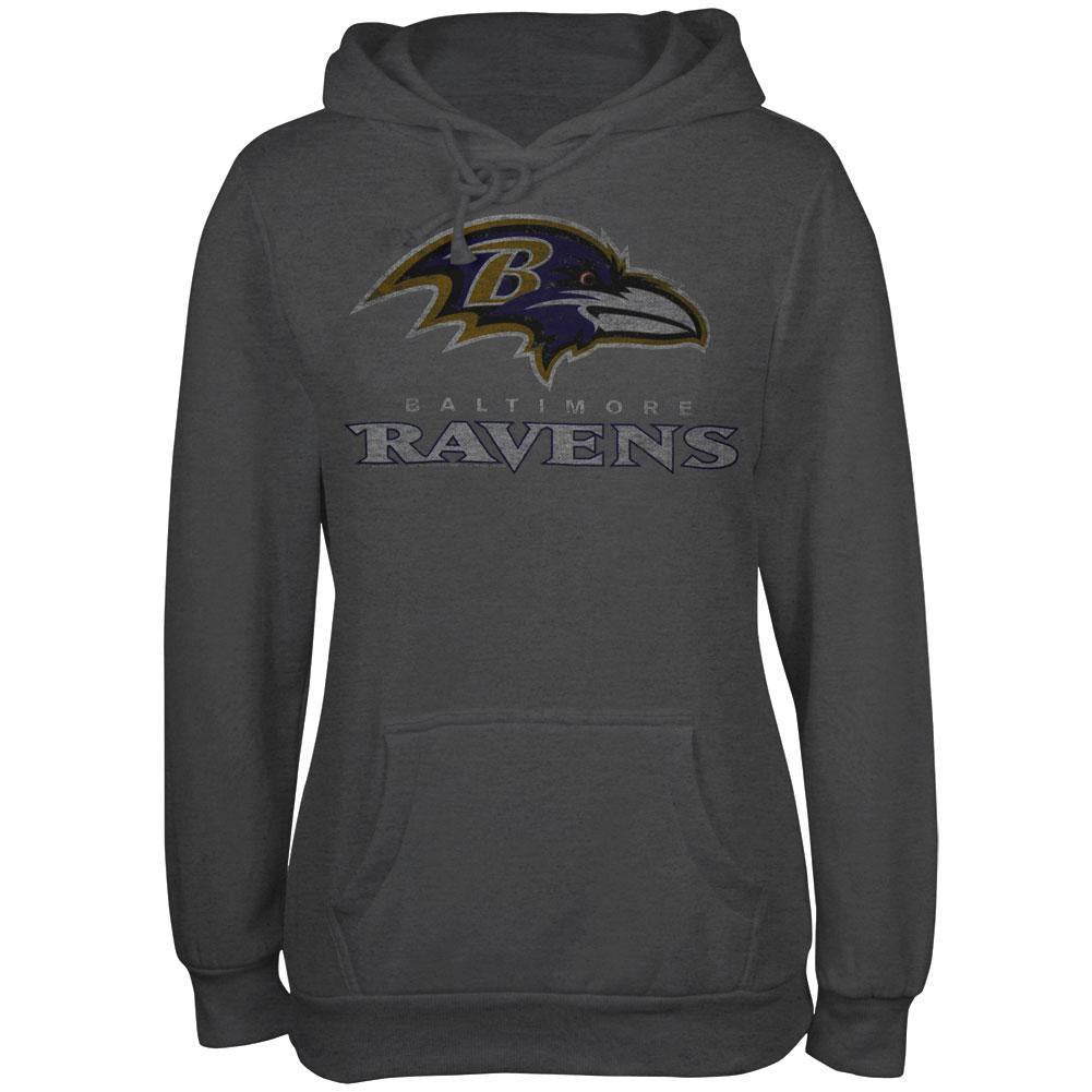 Baltimore Ravens - Old School Logo Juniors Hoodie Juniors Hoodies Baltimore Ravens SM Grey 