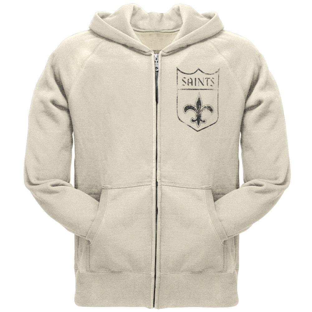 New Orleans Saints - Old School Logo Zip Hoodie Men's Hoodies New Orleans Saints LG White 