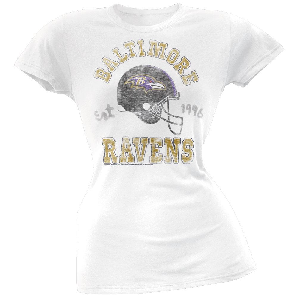 Baltimore Ravens - Est 1996 Juniors T-Shirt Juniors T-Shirts Baltimore Ravens SM White 