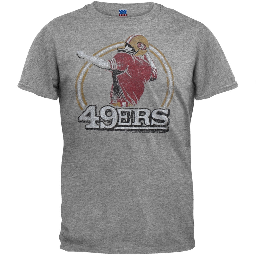 San Francisco 49ers - Vintage Quarterback Soft T-Shirt Men's T-Shirts San Francisco 49ers 2XL Grey 