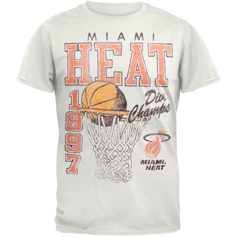 Miami Heat - '97 Division Champs Soft T-Shirt Men's T-Shirts NBA Playoffs 2XL White 