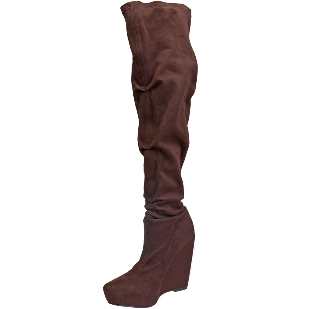 Paris Hilton Footwear - Jezabel Brown Stretch Knee-High Boots Boots Paris Hilton 6