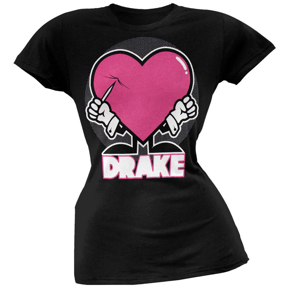 Drake - Puncture Heart Juniors T-Shirt Juniors T-Shirts Drake SM Black 