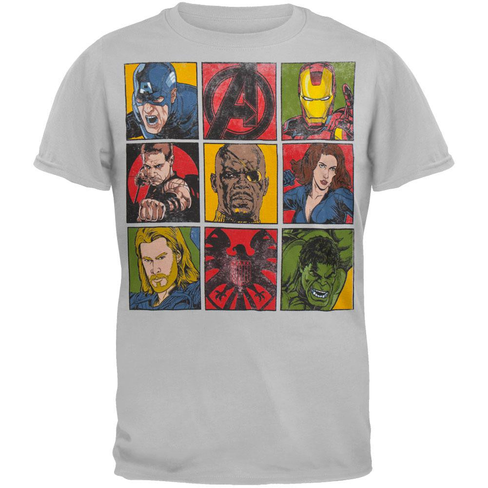 Avengers - Square Biz T-Shirt Men's T-Shirts The Avengers SM Grey 