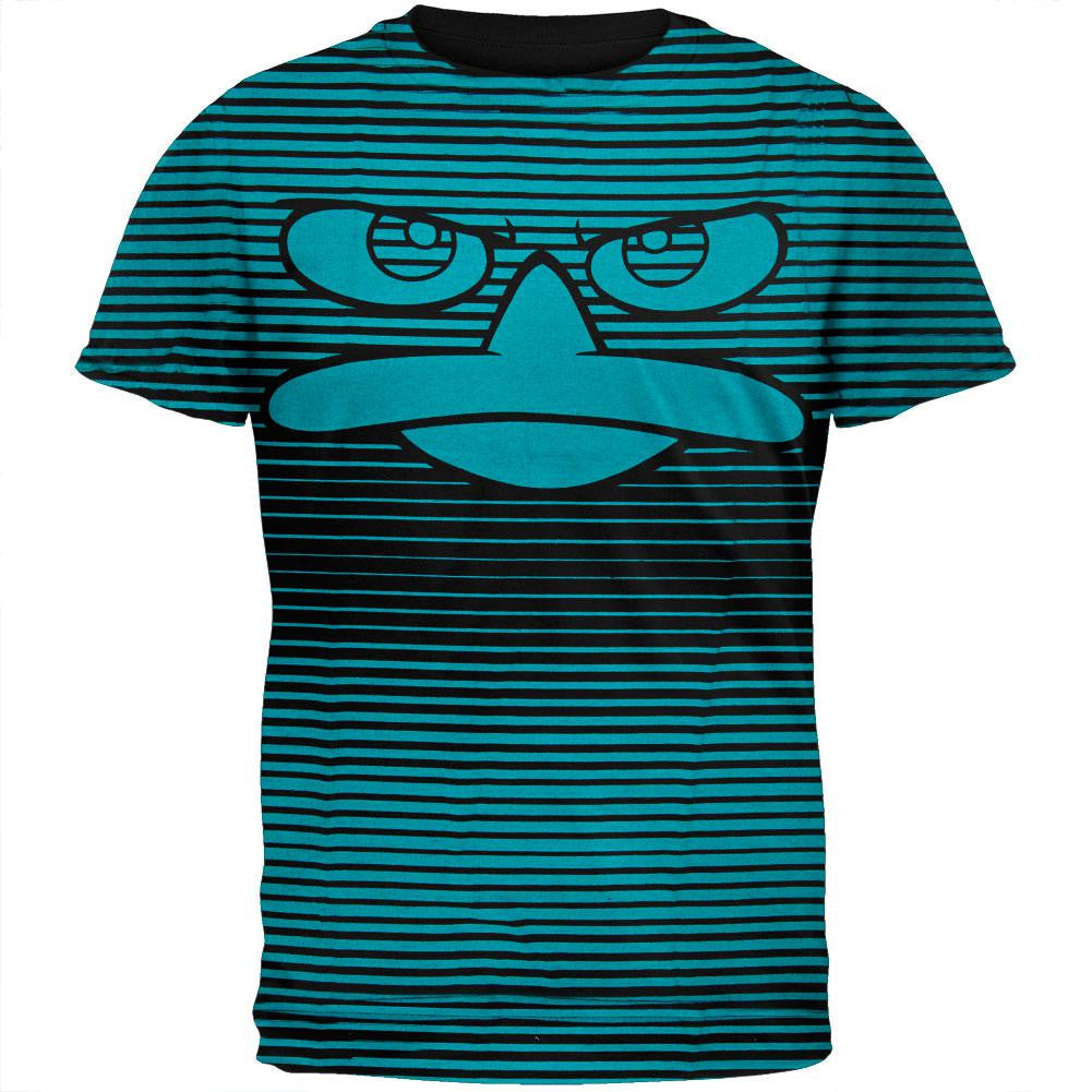 Phineas & Ferb - Striped P All-Over T-Shirt Men's T-Shirts Phineas and Ferb SM Black 