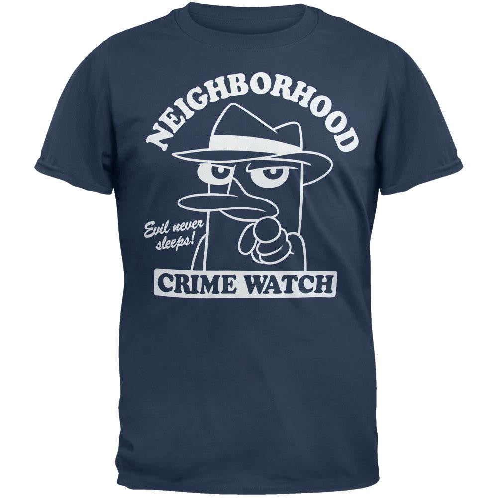 Phineas & Ferb - Crime Watch Soft T-Shirt Men's T-Shirts Phineas and Ferb SM Blue 