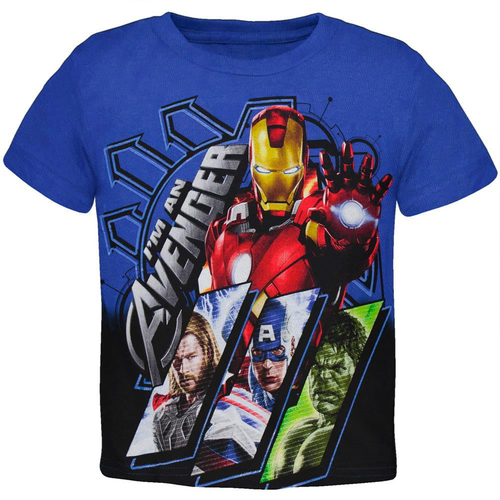 Avengers - Lined Up Frames Juvy T-Shirt Juvenile T-Shirts The Avengers SM Blue