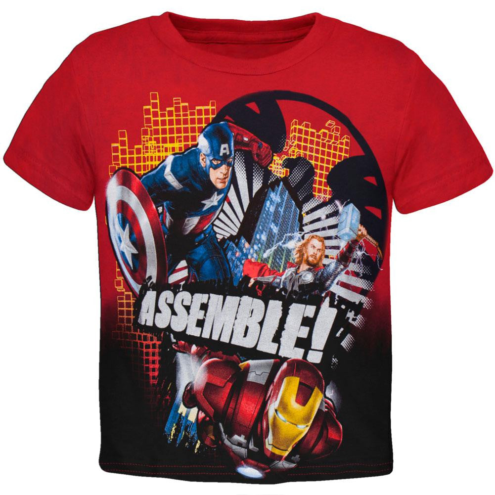 Avengers - On the Grid Juvy T-Shirt Juvenile T-Shirts The Avengers LG Red 