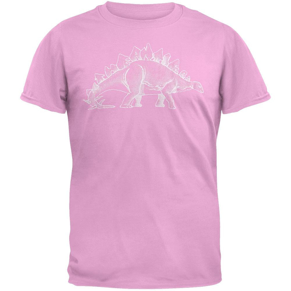 Antlers - Stegosaurus Soft Pink Adult T-Shirt Men's T-Shirts The Antlers SM Pink 