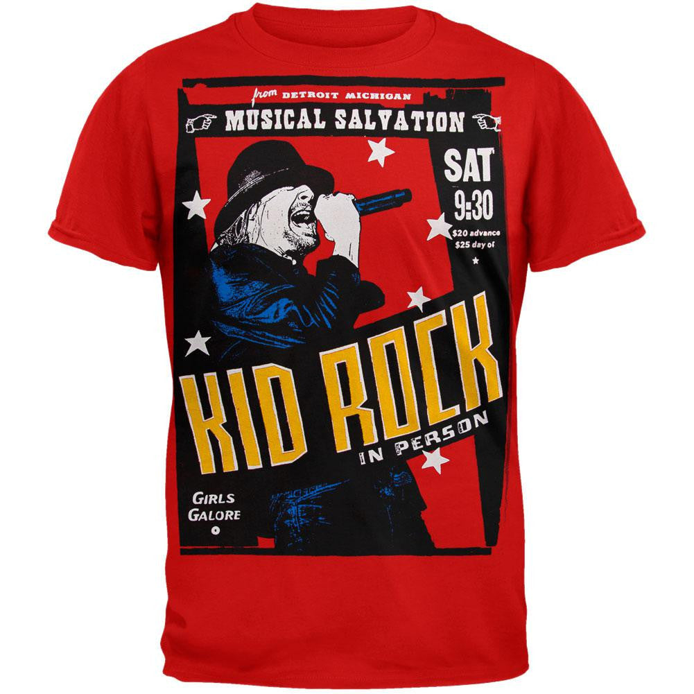 Kid Rock - Musical Salvation Soft T-Shirt Men's T-Shirts Kid Rock SM Red 