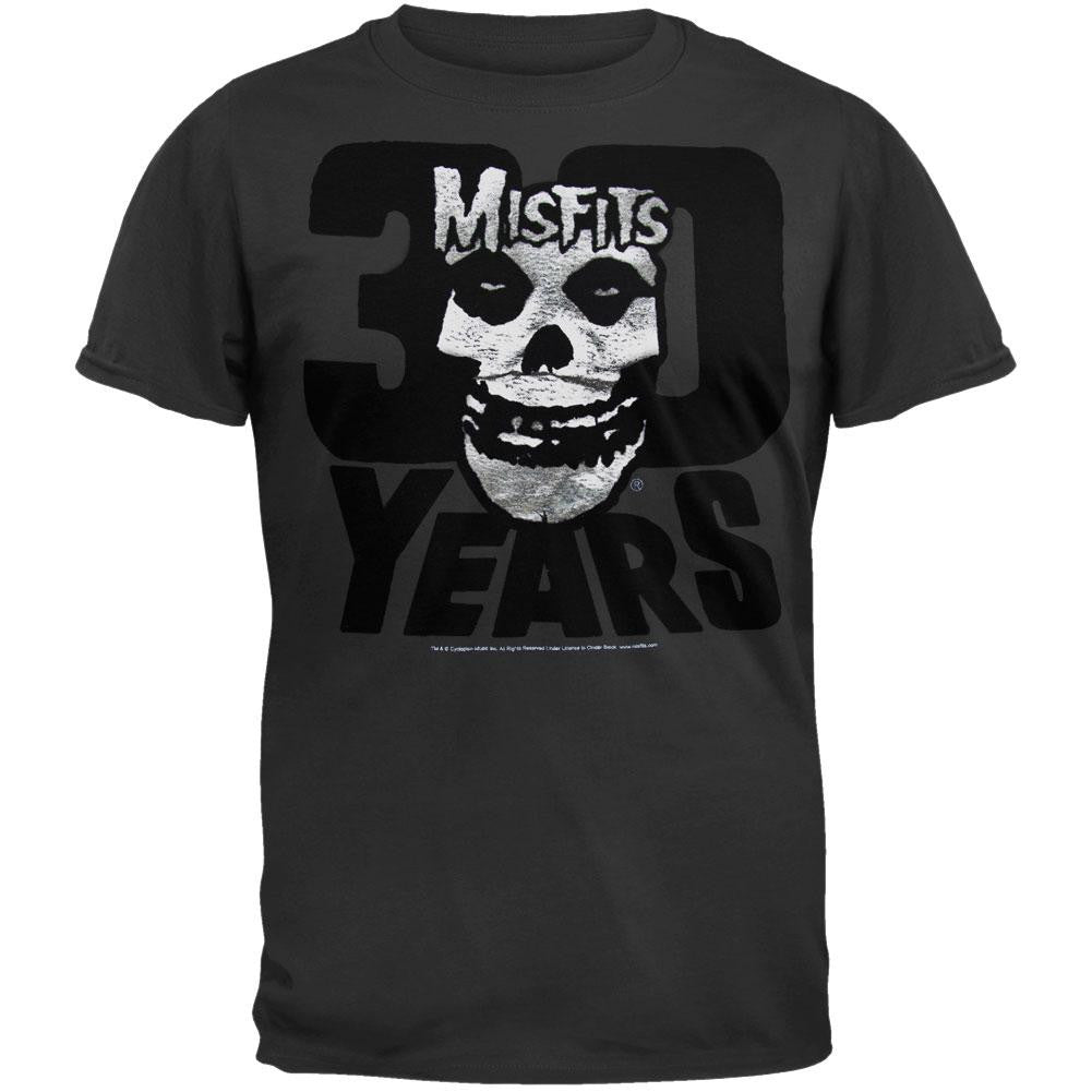 Misfits - 30th Anniversary Flock Foil T-Shirt Men's T-Shirts Misfits SM Black 