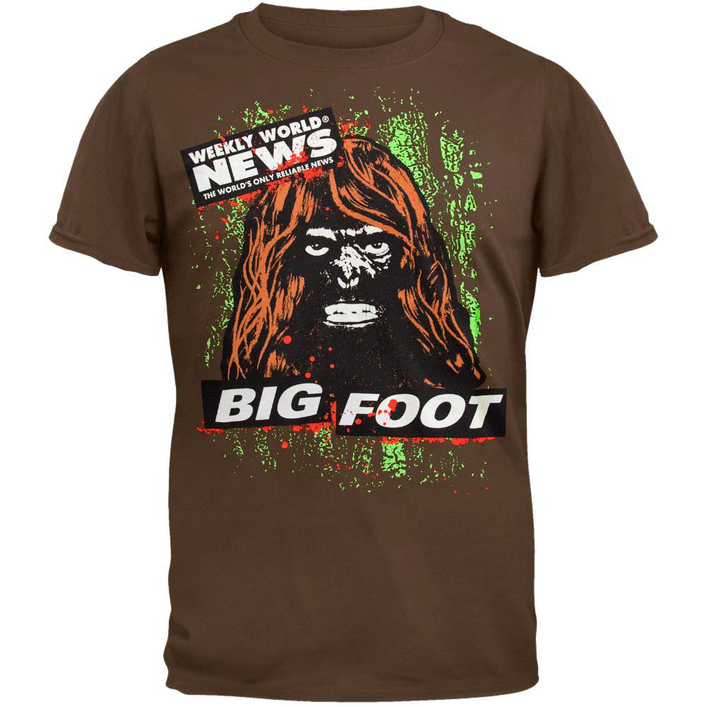 Weekly World News - Bigfoot T-Shirt Men's T-Shirts Weekly World News 2X Brown 