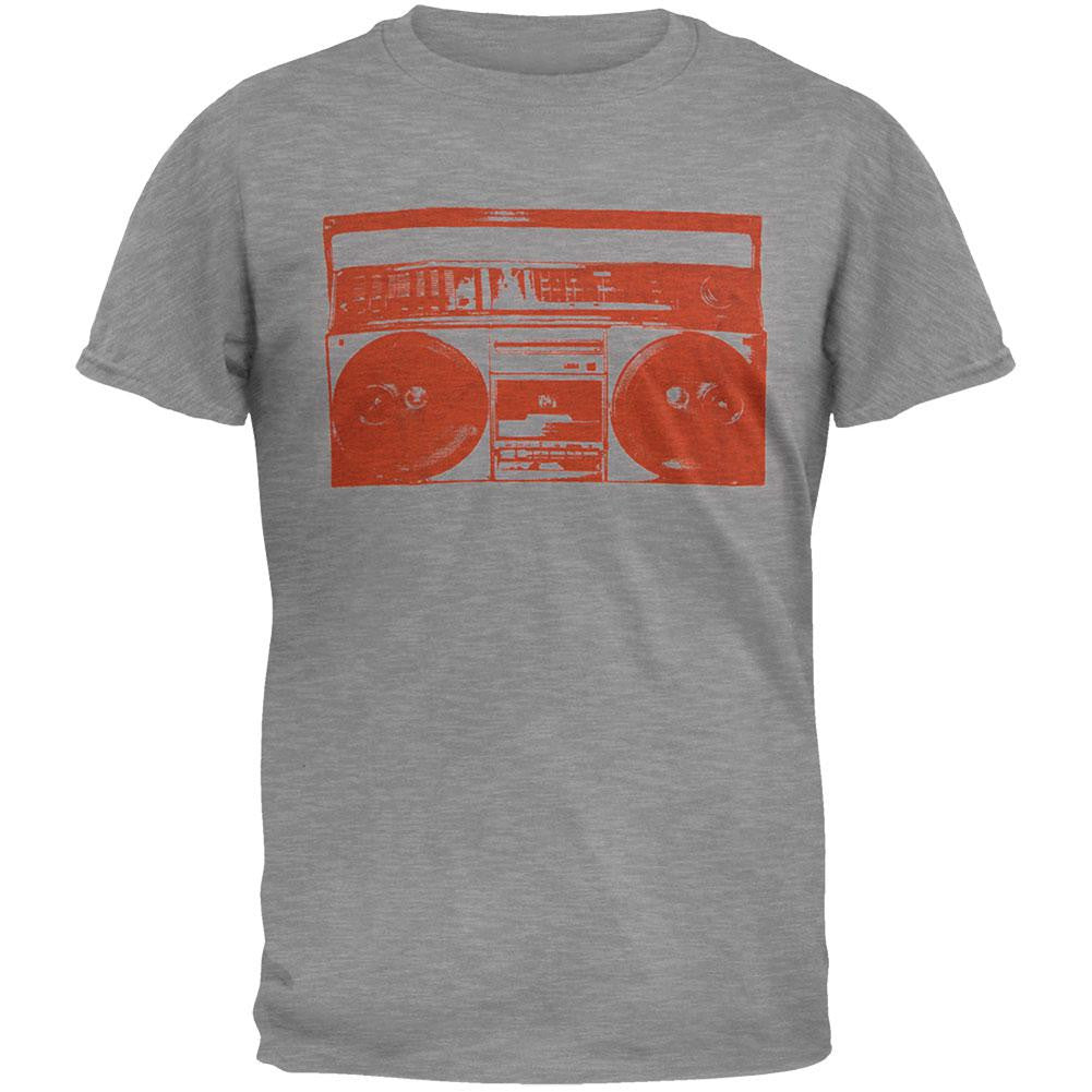 Boombox T-Shirt Men's T-Shirts Old Glory SM Grey 