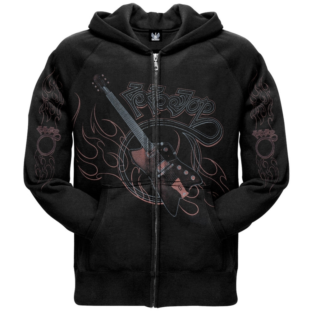 Zz Top - Guitar Zip Hoodie Men's Hoodies ZZ Top SM Black 