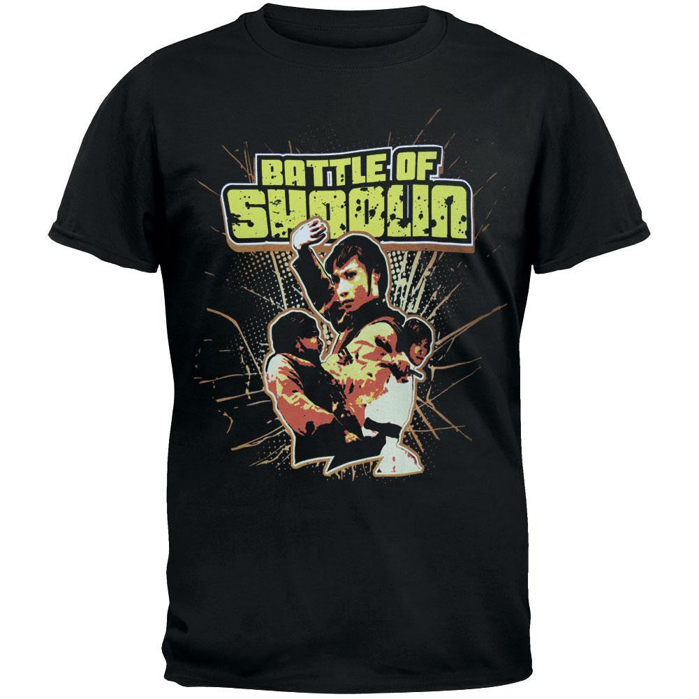 Battle Of Shaolin - Fight Collage Soft T-Shirt Men's T-Shirts Classic Martial Arts SM Black 