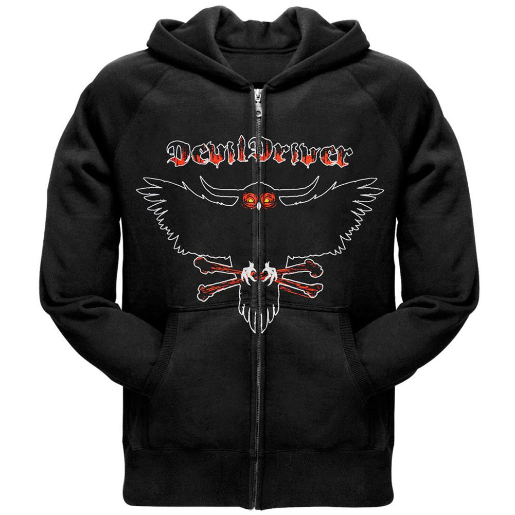 DevilDriver - Owl Zip Hoodie Men's Hoodies DevilDriver SM Black 