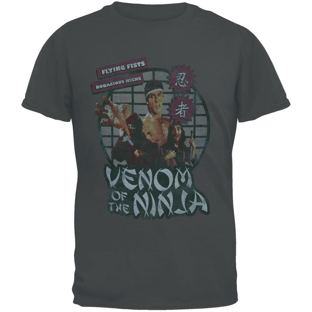 Venom Of The Ninja - Flying Fists Youth T-Shirt Youth T-Shirts Classic Martial Arts LG Grey 