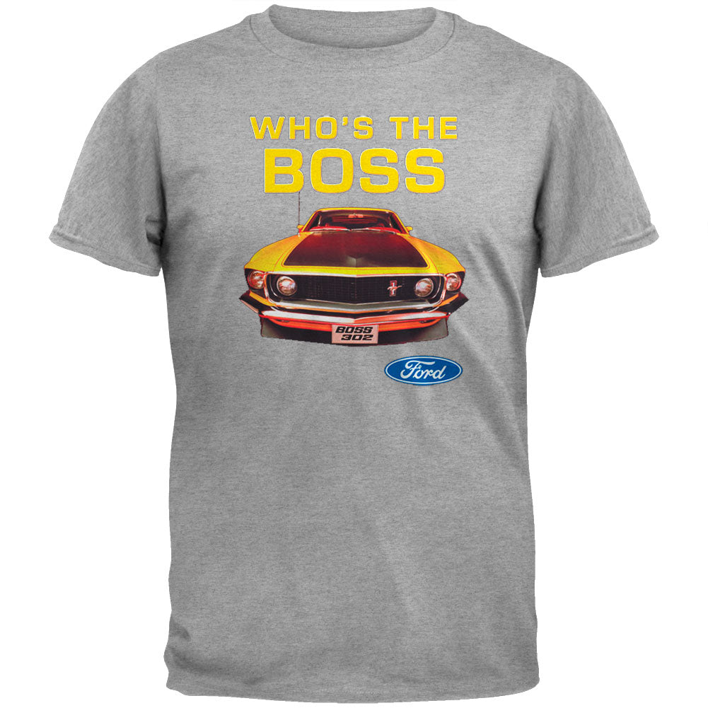 Ford - Who's The Boss Grey T-Shirt Men's T-Shirts Old Glory XL Heather Grey 